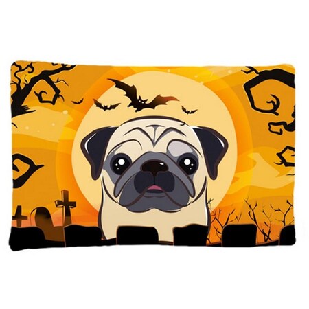 Carolines Treasures Halloween Fawn Pug Fabric Standard Pillowcase BB1820PILLOWCASE